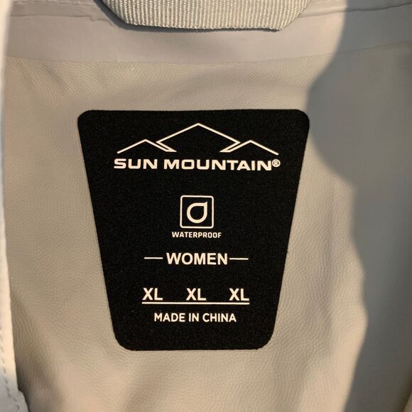 Sun Mountain Jacket Womens XL Extra Large Light Gray Monsoon Golf Full Zip Mock - Picture 8 of 13